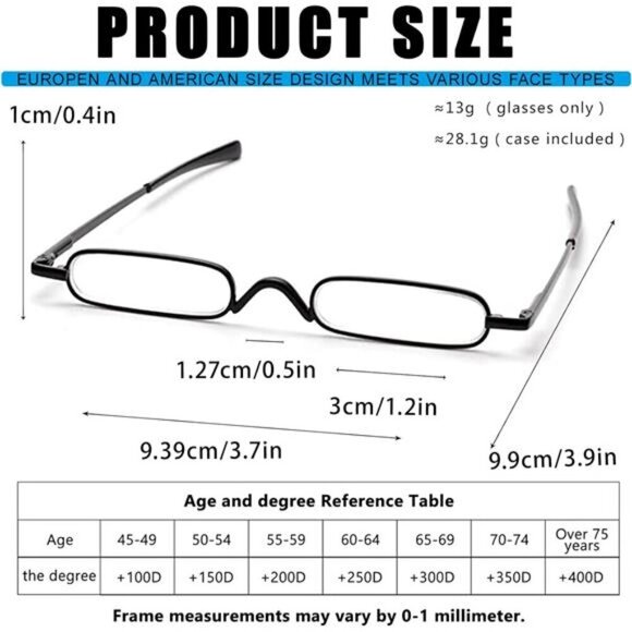 2-Pack Slim Pocket Readers Compact Folding Design with Pen-Style Case X1.5 Mag - Picture 2 of 5